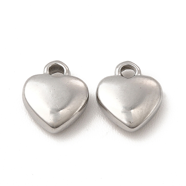 

PandaHall 304 Stainless Steel Charms, Heart Charm, Stainless Steel Color, 7.5x6x2mm, Hole: 1.2mm 304 Stainless Steel Heart