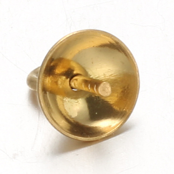 

PandaHall Ion Plating(IP) 304 Stainless Steel Cup Pearl Peg Bails Pin Pendants, For Half Drilled Beads, Golden, 6mm, Hole: 1.8mm, Pin:0.7mm...