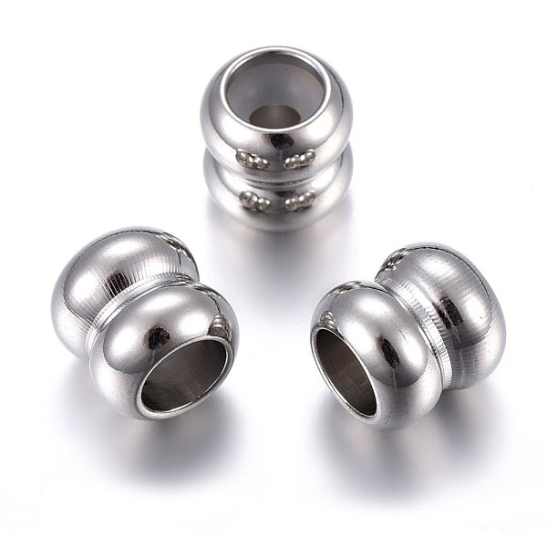 

PandaHall 201 Stainless Steel Beads, with Rubber Inside, Slider Beads, Stopper Beads, Column, Stainless Steel Color, 9x9mm, Hole: 5mm...