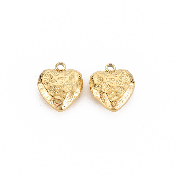 

PandaHall Ion Plating(IP) 304 Stainless Steel Charms, Heart, Real 14K Gold Plated, 14x12x5mm, Hole: 1.8mm 304 Stainless Steel Heart