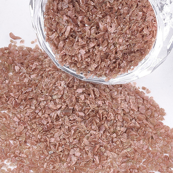 PandaHall Natural Quartz Chips Beads, For Nail Art Decoration Accessories, No Hole/Undrilled, Dark Salmon, 0.3~2mm, about 450g/bag Quartz...
