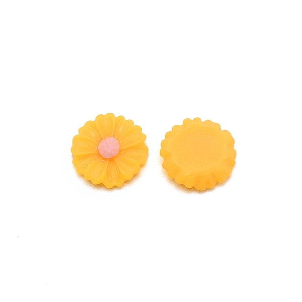 

PandaHall Resin Cabochons, Flower, Gold, 10x4mm Resin Flower Gold
