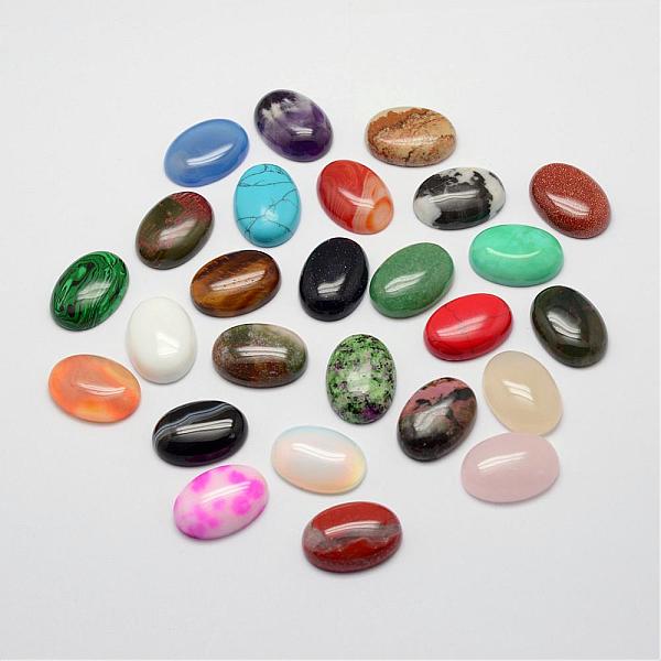 

PandaHall Natural & Synthetic Mixed Stone Cabochons, Oval, 25x18x7~10mm. Mixed Stone Oval