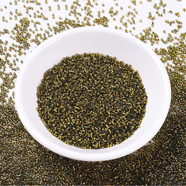 

PandaHall MIYUKI Delica Beads, Cylinder, Japanese Seed Beads, 11/0, (DB0604) Dyed Silver Lined Golden Olive, 1.3x1.6mm, Hole: 0.8mm, about..., Gold