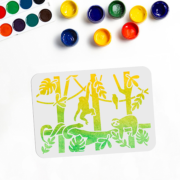 

PandaHall PET Hollow Out Drawing Painting Stencils, for DIY Scrapbook, Photo Album, Monkey Pattern, 210x297mm Plastic Monkey