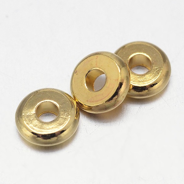 

PandaHall Flat Round Brass Spacer Beads, Golden, 10x2.5mm, Hole: 2mm Brass Flat Round