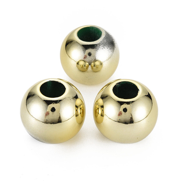

PandaHall UV Plating Acrylic Beads, Round, Gold, 25.5x23mm, Hole: 10mm Acrylic Round Gold
