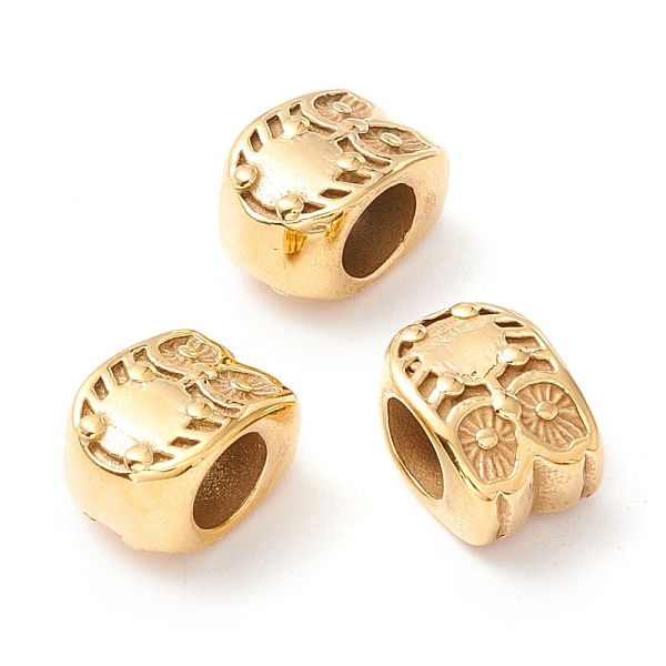 

PandaHall Ion Plating(IP) 304 Stainless Steel European Beads, Large Hole Beads, Manual Polishing, Owal, Golden, 10.5x7.5x7mm, Hole: 5mm 304...