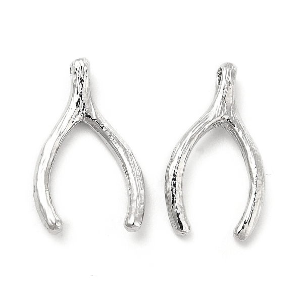 

PandaHall Brass Pendants, Wish Bone Lucky Charm, Real Platinum Plated, 17x9x3mm, Hole: 1.2mm Brass Others