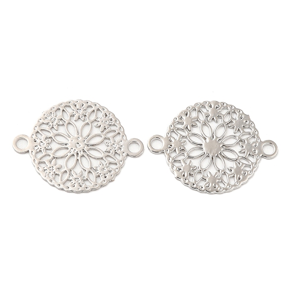 

PandaHall Long-Lasting Plated Brass Connector Charms, Hollow Flat Round Links with Flower, Platinum, 12x15x0.3mm, Hole: 1.4mm Brass Flat...