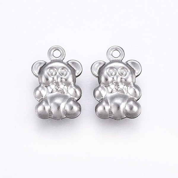 

PandaHall 201 Stainless Steel Charms, Bear, Stainless Steel Color, 13x8x3mm, Hole: 1mm 201 Stainless Steel Bear