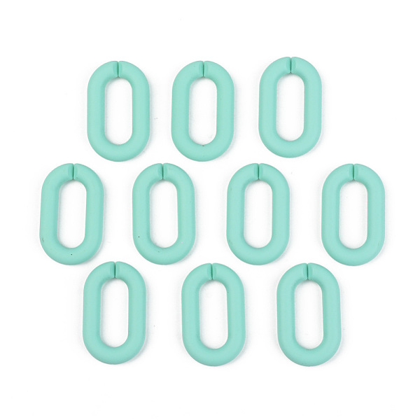 

PandaHall Opaque Spray Painted Acrylic Linking Rings, Quick Link Connectors, for Cable Chains Making, Unwelded, Oval, Aquamarine..., Green