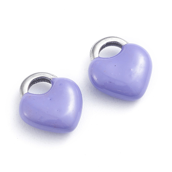 

PandaHall 304 Stainless Steel Charms, Enamelled Sequins, Lock, Stainless Steel Color, Lilac, 11x9.5x3.5mm, Hole: 3.5x2.5mm Stainless..., Purple