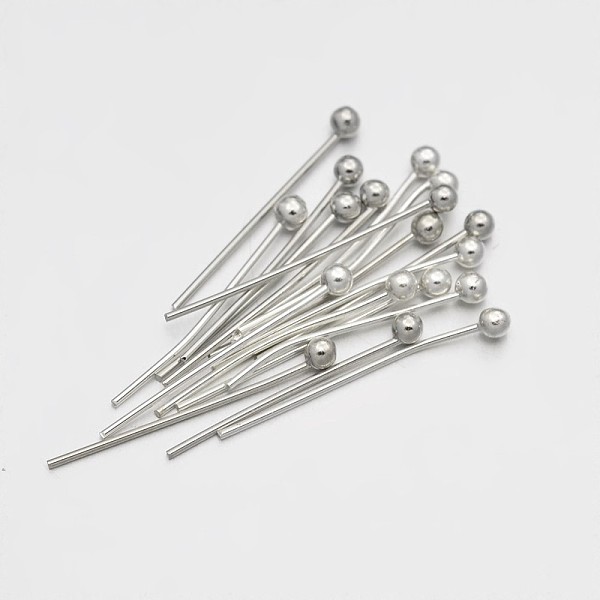 

PandaHall Brass Ball Head Pins, Platinum, 18mm, Pin: 0.46mm, 24 Gauge, about 10000pcs/500g Brass