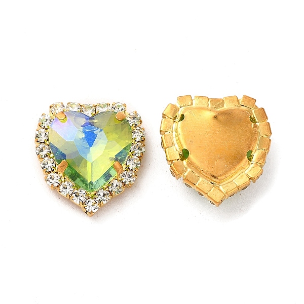 

PandaHall Moonlight Effect Heart Sew on Rhinestone, Multi-strand Links, with Golden Tone Brass Prong Settings, Garments Accessories, Peridot..., Green