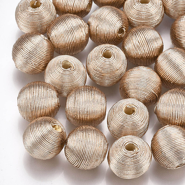 Wood Beads Covered With Polyester Cord Wire