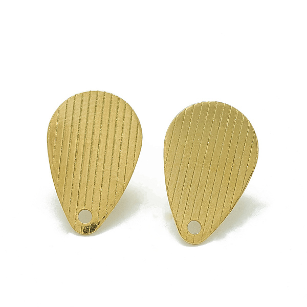 

PandaHall 304 Stainless Steel Stud Earring Findings, Teardrop, Golden, 16x10.5mm, Hole: 1.4mm, Pin: 0.8mm 304 Stainless Steel Teardrop