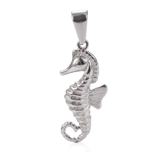 

PandaHall 304 Stainless Steel Pendants, Sea Horse, Stainless Steel Color, 29x12.5x4mm, Hole: 8x3.5mm 304 Stainless Steel Sea Horse