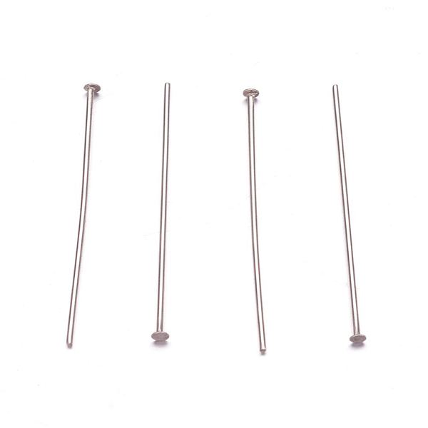 

PandaHall 304 Stainless Steel Flat Head Pins, Stainless Steel Color, 50x0.7mm 304 Stainless Steel