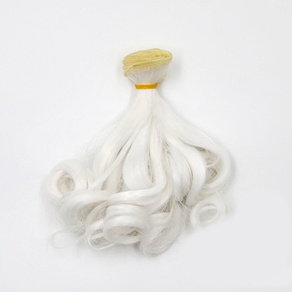 

PandaHall High Temperature Fiber Long Pear Perm Hairstyle Doll Wig Hair, for DIY Girl BJD Makings Accessories, WhiteSmoke, 5.91~39.37 inch..., White