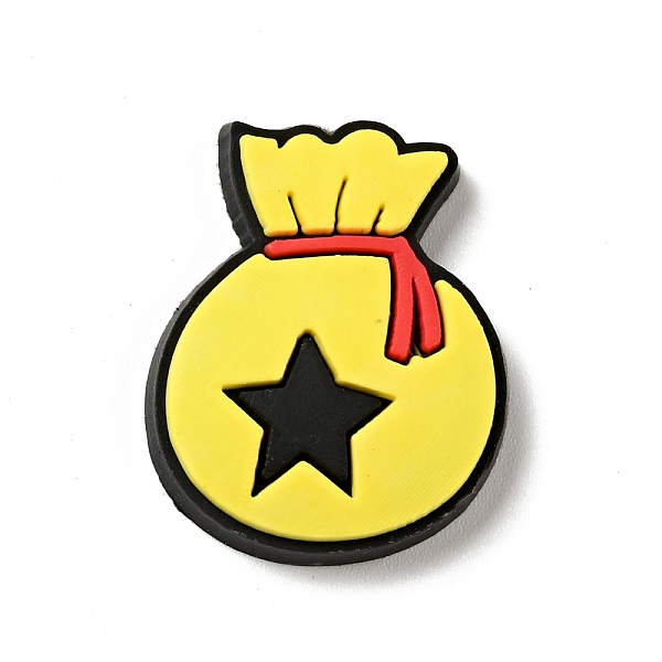 

PandaHall Christmas PVC Plastic Cabochons, Money Bag with Star, Yellow, 26x20.5x4mm Plastic Bag Yellow