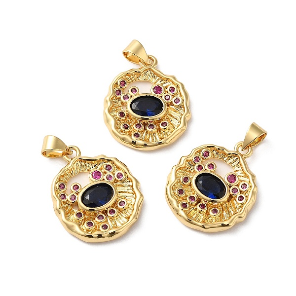

PandaHall Rack Plating Brass Pave Cubic Zirconia Pendants, Lead Free & Cadmium Free, Real 18K Gold Plated, Long-Lasting Plated, Irregular...