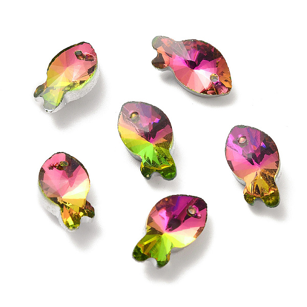 

PandaHall Electroplate Transparent Glass Pendants, Back Plated, Faceted, Fish Charms, Medium Violet Red, 16.5x8.5x5.5mm, Hole: 1.4mm Glass...