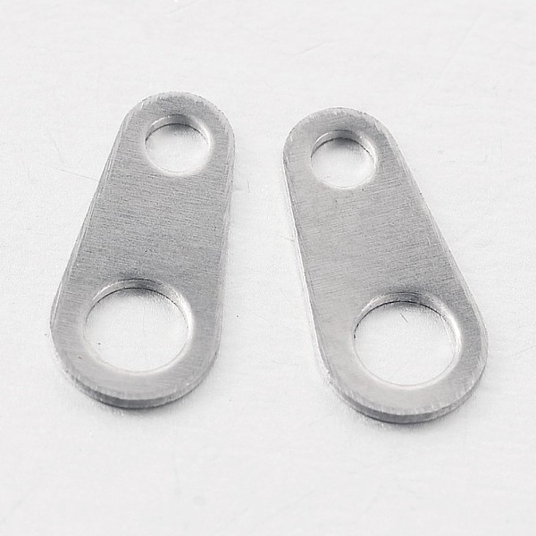 

PandaHall 316 Surgical Stainless Steel Chain Tabs, Chain Extender Connectors, Stainless Steel Color, 8x4x1mm, Hole: 1mm & 2mm 316 Surgical...