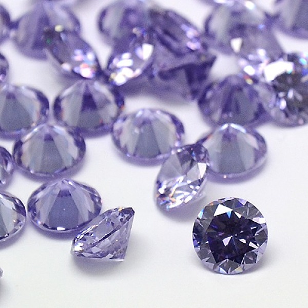 

PandaHall Cubic Zirconia Cabochons, Grade A, Faceted, Diamond, Lilac, 5x3mm Cubic Zirconia Diamond Purple