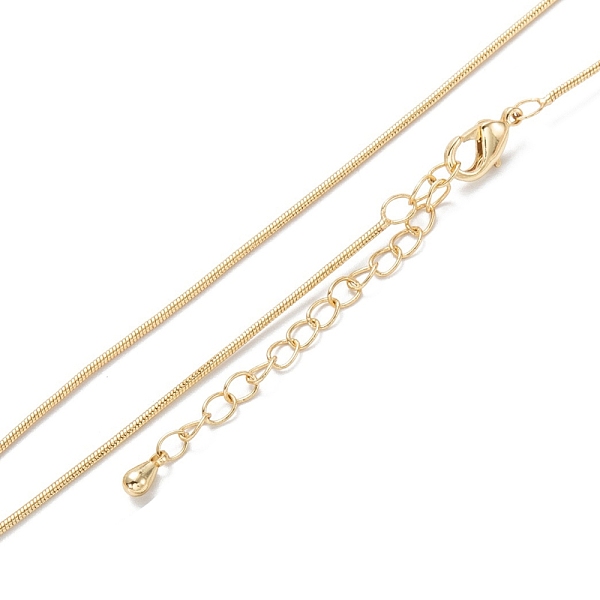 

PandaHall Brass Snake Chain Necklaces, Long-Lasting Plated, Real 18K Gold Plated, 16.34 inch(41.5cm) Brass