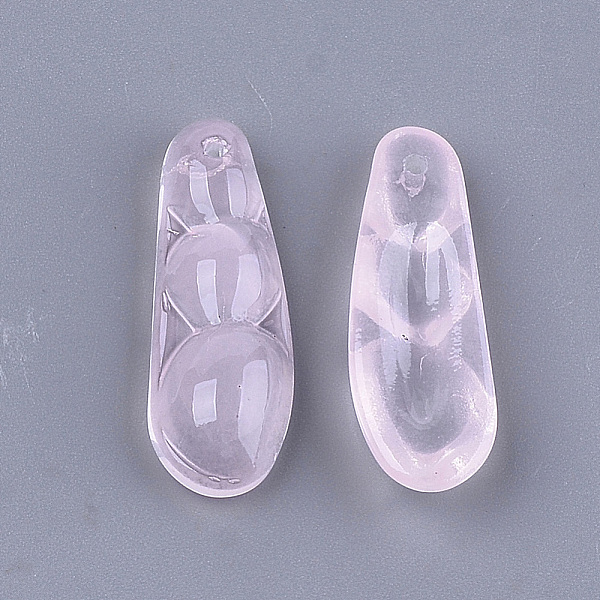 

PandaHall Transparent Spray Painted Glass Pendants, Pea Pod, Pink, 25.5x9x5mm, Hole: 1mm Glass Vegetables Pink