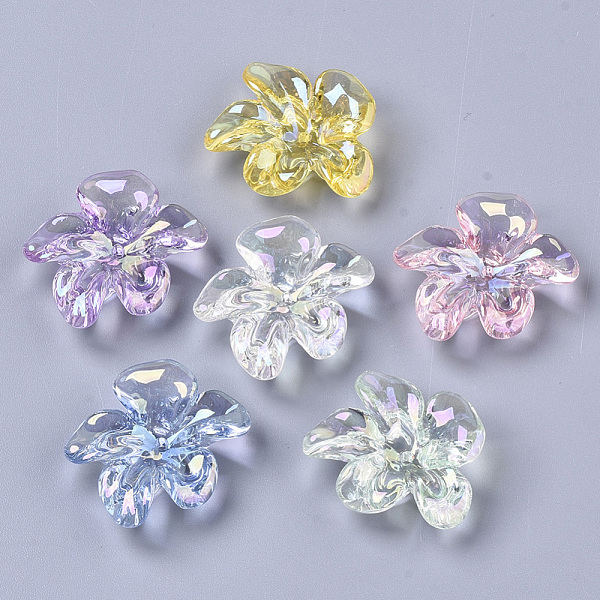 

PandaHall Transparent Acrylic Beads, AB Color Plated, Flower, Mixed Color, 20.5x24x9mm, Hole: 1.4mm Acrylic Flower Multicolor