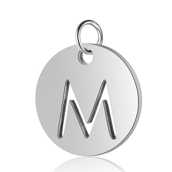 

PandaHall 304 Stainless Steel Charms, Flat Round with Letter, Stainless Steel Color, Letter.M, 12x1mm, Hole: 2.5mm 304 Stainless Steel...