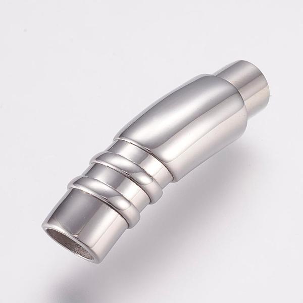 

PandaHall 304 Stainless Steel Magnetic Clasps with Glue-in Ends, Tube, Stainless Steel Color, 35x9mm, Hole: 6mm 304 Stainless Steel Tube