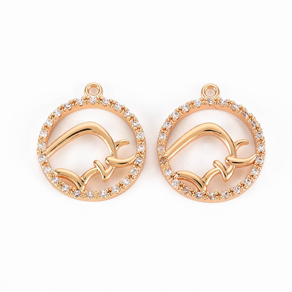 

PandaHall Brass Micro Pave Clear Cubic Zirconia Pendants, Nickel Free, Flat Round, Real 18K Gold Plated, 16x14x2mm, Hole: 1mm Brass+Cubic...