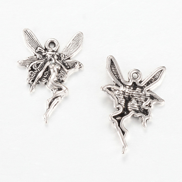 

PandaHall Tibetan Style Alloy Pendants, Fairy, Cadmium Free & Lead Free, Antique Silver, 21.5x15x3mm, Hole: 1mm Alloy Angel & Fairy