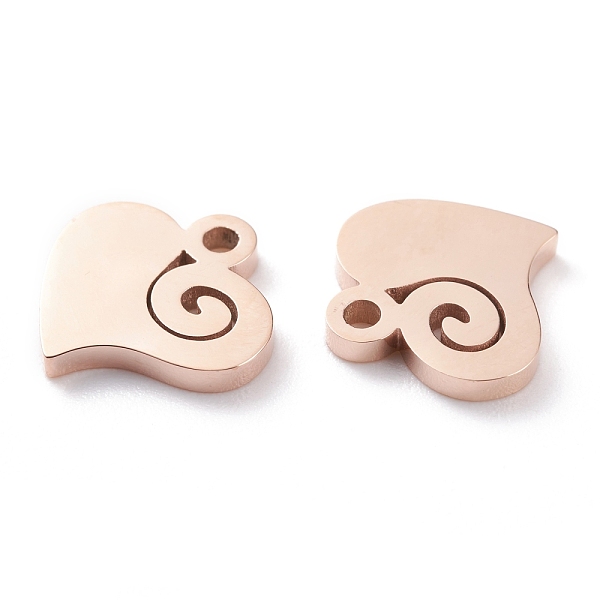 

PandaHall Ion Plating(IP) 304 Stainless Steel Charms, Laser Cut, Heart, Rose Gold, 11x11x1.5mm, Hole: 1.4mm 304 Stainless Steel Heart
