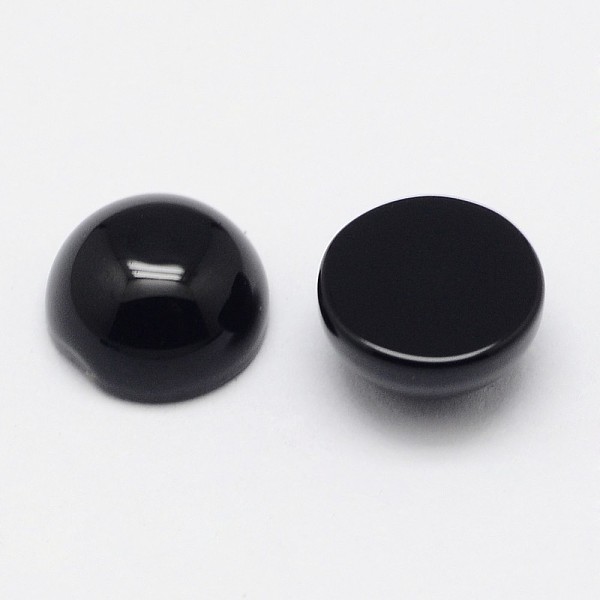 

PandaHall Natural Black Agate Cabochons, Half Round, 10x5mm Black Agate Half Round