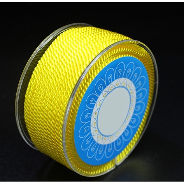 

PandaHall Round Nylon Cords, Milan Cords/Twisted Cords, Yellow, 1.5mm, about 25.15 yards(23m)/roll Nylon Yellow