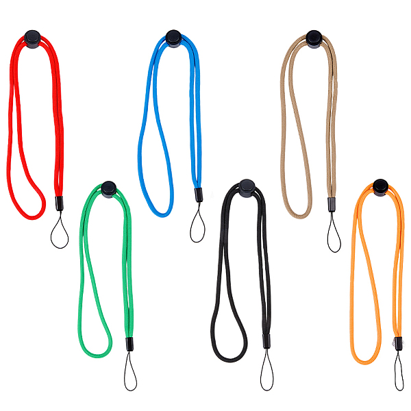 6Pcs 6 Colors Polyester Mobile Straps