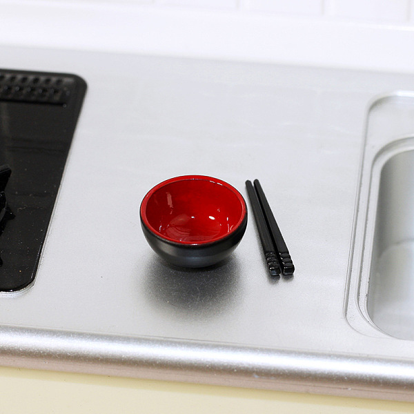 

PandaHall Mini Alloy Bowls and Chopsticks Set, for Dollhouse Accessories, Pretending Prop Decorations, Black, Bowl: 16x8mm, chopstick...
