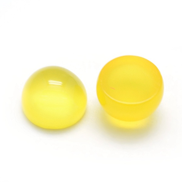 

PandaHall Natural Yellow Agate Cabochons, Grade A, Half Round, 8x3.5~4mm Yellow Agate Half Round