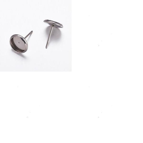 

PandaHall 100Pcs 304 Stainless Steel Stud Earrings Findings, Flat Round, Stainless Steel Color, 8mm, Inner Diameter: 6mm, Pin: 1mm, 100pcs...