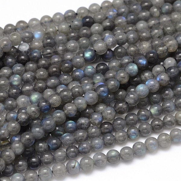 

PandaHall Natural Labradorite Round Bead Strands, Grade AA, 6mm, Hole: 1mm, about 63pcs/strand, 15.5 inch Labradorite Round