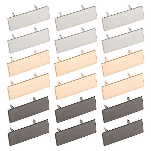

PandaHall WADORN 18 Sets 3 Colors Zinc Alloy Bag Decorative Clasps, Stamping Blank Tags, with Iron Gasket, Rectangle, Mixed Color...