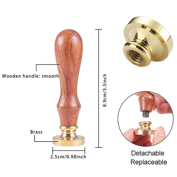 

PandaHall DIY Scrapbook, Brass Wax Seal Stamp and Wood Handle Sets, Word Happy Valentine's Day, Golden, 8.9x2.5cm, Stamps: 25x14.5mm Brass