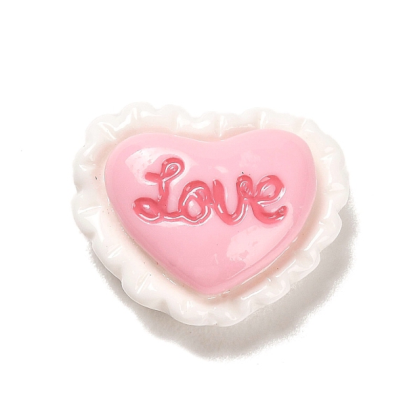 

PandaHall Opaque Resin Decoden Cabochons, Pink, Heart, 14.5x17x7mm Resin Heart Pink