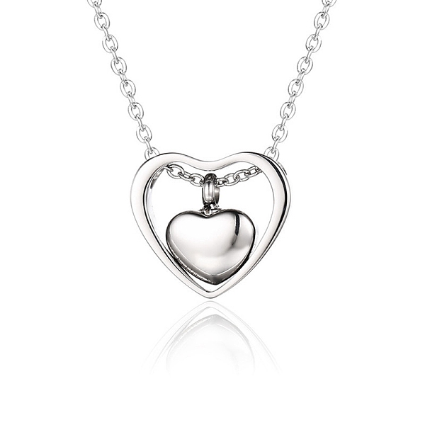 

PandaHall Stainless Steel Pendant Necklaces, Heart Urn Ashes Necklaces, Stainless Steel Color, 16.14~19.69 inch(41~50cm) Stainless Steel...