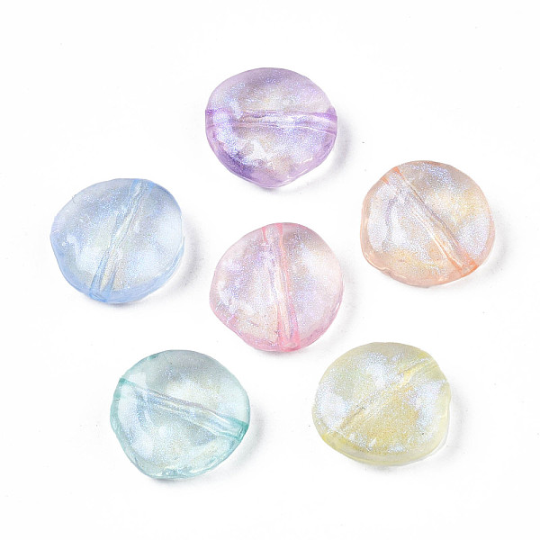 

PandaHall Transparent Acrylic Beads, Glitter Powder, Flat Round, Mixed Color, 14x14x5.5mm, Hole: 1.8mm, about 670pcs/500g Acrylic Flat Round..., Multicolor