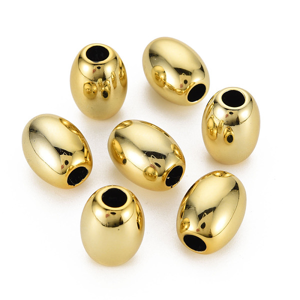 

PandaHall UV Plating Acrylic European Beads, Barrel, Gold, 17x12.5mm, Hole: 5mm Acrylic Barrel Gold